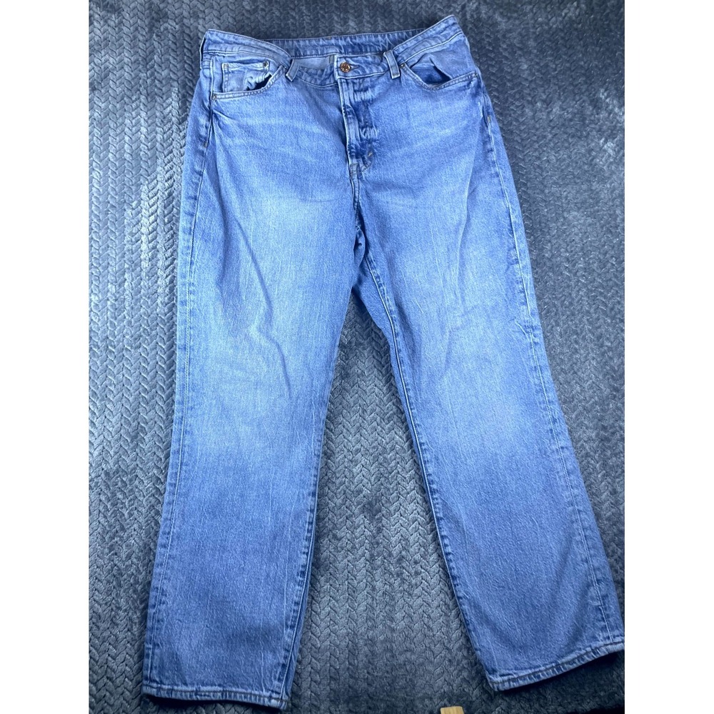 H&M Vintage Mom Jeans Womens 12 Blue Ultra High Waist Ankle Length Medium Wash
